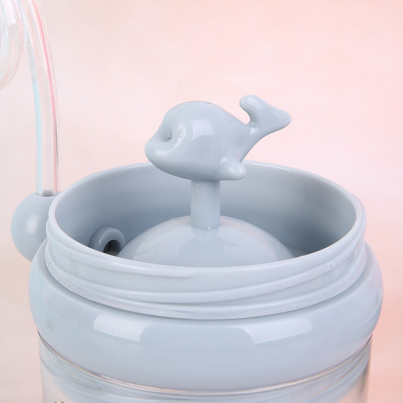 Baby Water Bottle (250ML) Cartoon Whale Children Cup Baby Feeding Bottle Sraw