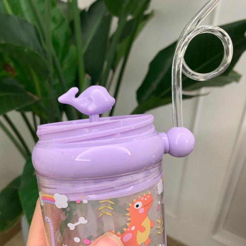 Baby Water Bottle (250ML) Cartoon Whale Children Cup Baby Feeding Bottle Sraw